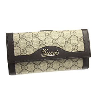 GUCCI グッチ 財布 コピー 282411 KGD6G 9643 スプリーム 長財布 ベージュ/ダークブラウン